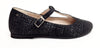 Manuela Black Lined T-strap-Tassel Children Shoes