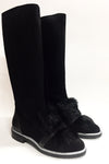 Marian Black Suede with Fur Tall Boot-Tassel Children Shoes
