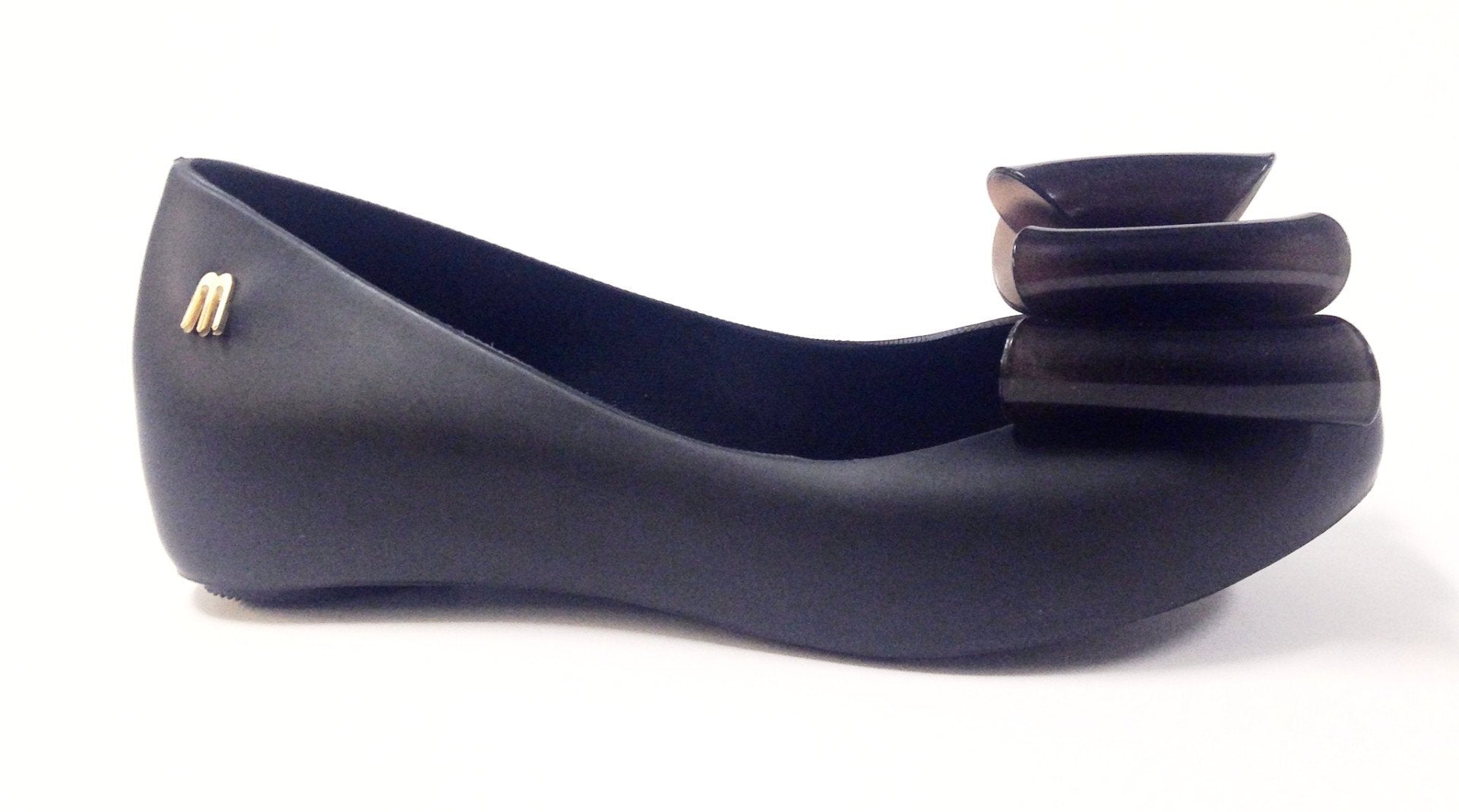 Melissa Black and Brown Bow-Tassel Children Shoes