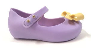 Mini Melissa Lavender and Yellow Bow Jelly-Tassel Children Shoes