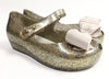 Mini Melissa Mixed Golden Glitter Bow Jelly-Tassel Children Shoes