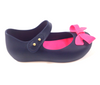 Mini Melissa Navy and Hot Pink Bow Jelly-Tassel Children Shoes
