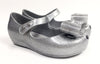 Mini Melissa Silver Glitter Bow Jelly-Tassel Children Shoes