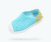 Native Jefferson Hamachi Blue / Shell White / Lazer Glow Block-Tassel Children Shoes