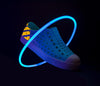 Native Jefferson Hamachi Blue / Shell White / Lazer Glow Block-Tassel Children Shoes
