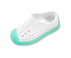 Native Jefferson Shell White / Minty Glow-Tassel Children Shoes