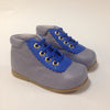 Nens Gray Leather Shoe with Leather Trim-Tassel Children Shoes