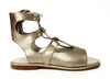Papanatas Gold Lace-up Ankle Sandal-Tassel Children Shoes