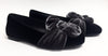 Papanatas Gray/Black Velvet Bow Smoking Slipper-Tassel Children Shoes