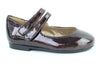 Papanatas Burgundy Shimmer Patent Double Strap Mary Jane-Tassel Children Shoes