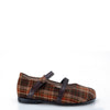 Hoo Brown Wool Plaid Double Strap Mary Jane-Tassel Children Shoes
