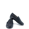 Hoo Black Leather Weave Smoking Loafer-Tassel Children Shoes