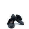 Hoo Black Houndstooth Bow Shoe-Tassel Children Shoes
