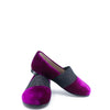 Hoo Fuchsia Velvet Sparkle Elastic Loafer-Tassel Children Shoes