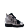 Blublonc Metal Weave Fur Lace Up Bootie-Tassel Children Shoes