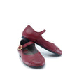 Blublonc Burgundy Quilted Tip Mary Jane-Tassel Children Shoes