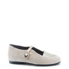 Blublonc Off White Velvet and Gold Elastic Mary Jane-Tassel Children Shoes