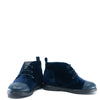 Blublonc Navy Velvet Quilted Lace Up Bootie-Tassel Children Shoes
