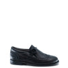 Blublonc Black Pebbled Wingtip Chain Dress Shoe-Tassel Children Shoes