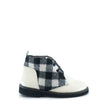 Blublonc Wool Black and White Plaid Lace Up Bootie-Tassel Children Shoes