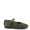 Blublonc Green Pony Hair Mary Jane-Tassel Children Shoes