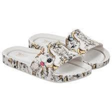 Melissa Unicorn Print Slide-Tassel Children Shoes