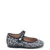 Papanatas Black and Silver Glitter Mary Jane-Tassel Children Shoes
