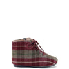 Papanatas Maroon Plaid Zipper Bootie-Tassel Children Shoes