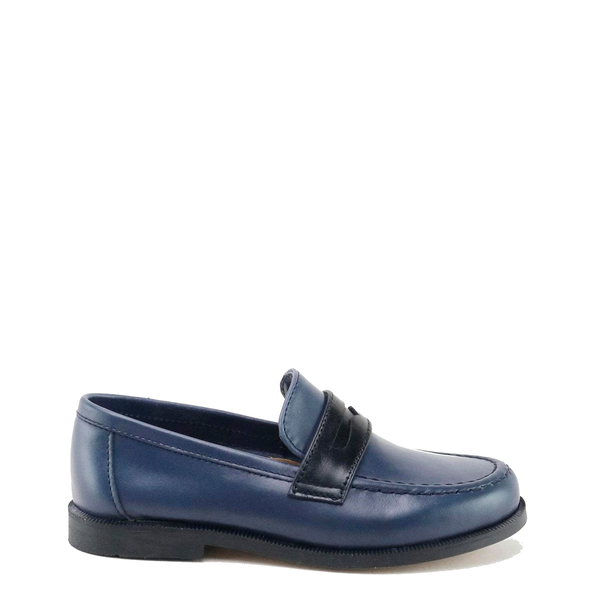 Papanatas Black and Navy Penny Loafer-Tassel Children Shoes