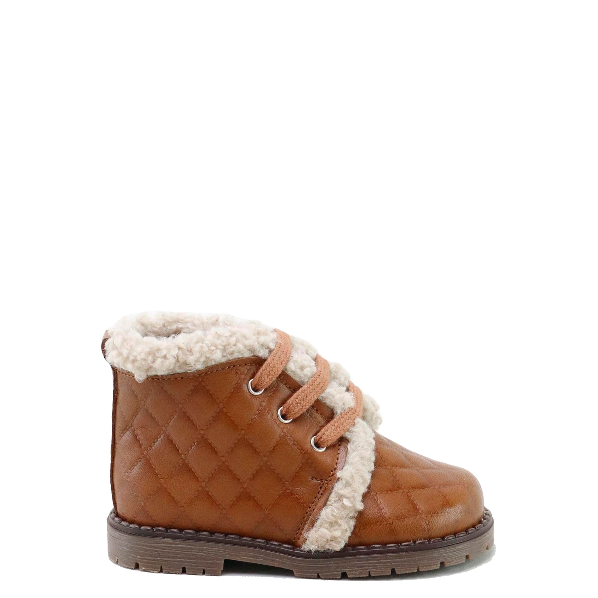 Papanatas Luggage Diamond Cut Shearling Baby Bootie-Tassel Children Shoes