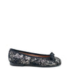 Papanatas Black and Gold Crushed Velvet Bow Flat-Tassel Children Shoes