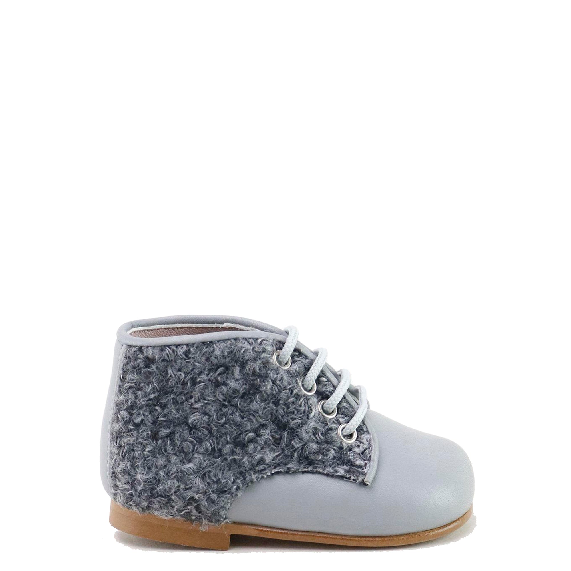 Papanatas Gray Shearling Baby Bootie-Tassel Children Shoes