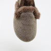 Papanatas Taupe Wool Fur Snake Mule-Tassel Children Shoes